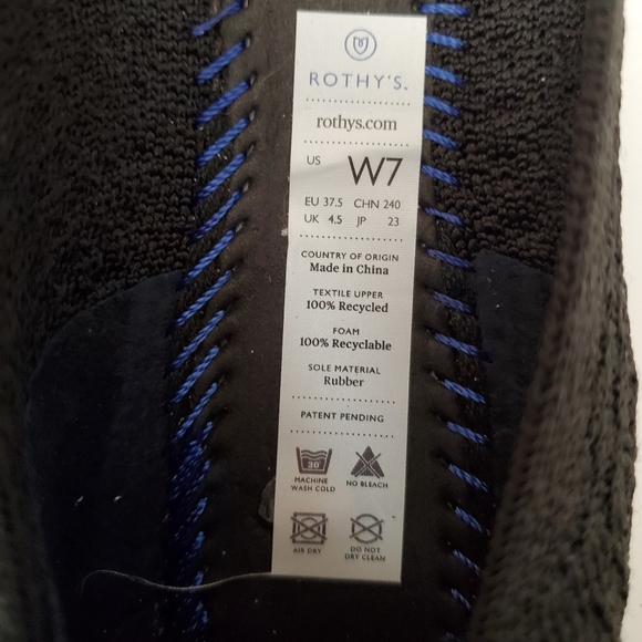 Rothy’s Honeycomb Flats Black  Sz 7 Retired In Excellent Condition - Picture 8 of 9